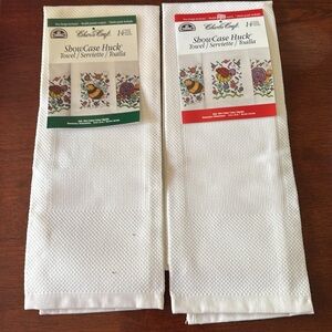 Charles Craft Showcase Huck Towels Lot of 2